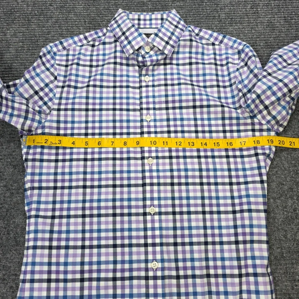Banana Republic Non-Iron Tailored Slim Fit Shirt Men's Size S Purple Blue Plaid‎